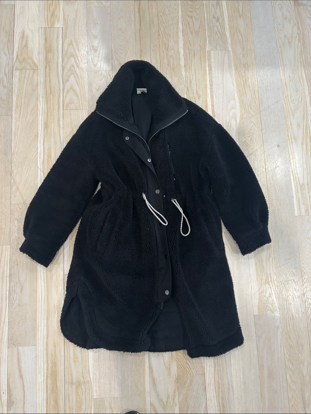 Varley Sherpa Jones Black Teddy Coat Jacket Size Small . Anthropologie. - Picture 3 of 13